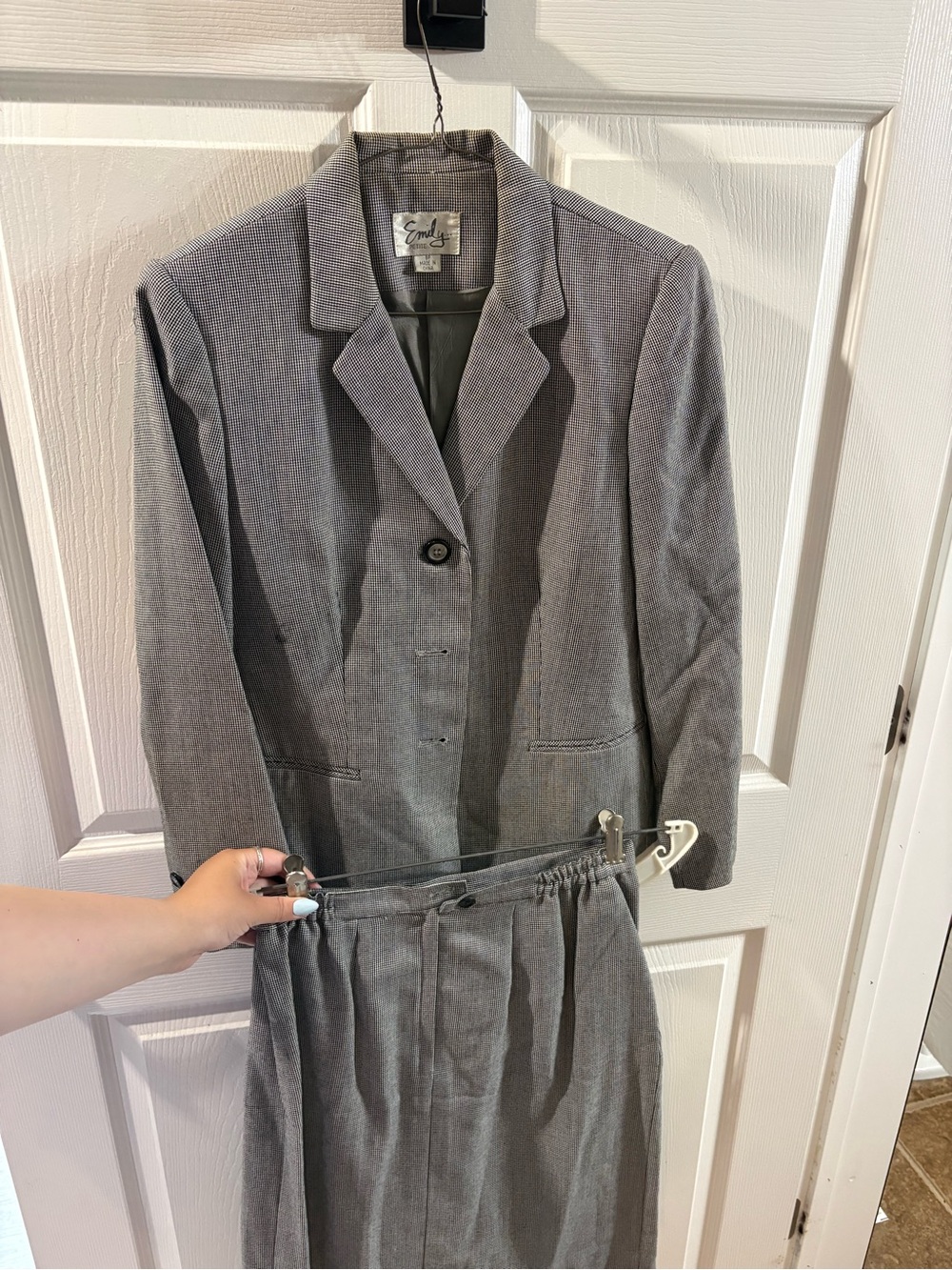 VINTAGE Gray Women's Tailored Blazer and Skirt Suit - Emily